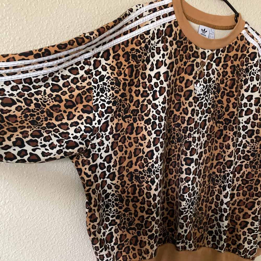 Adidas cheetah crew neck